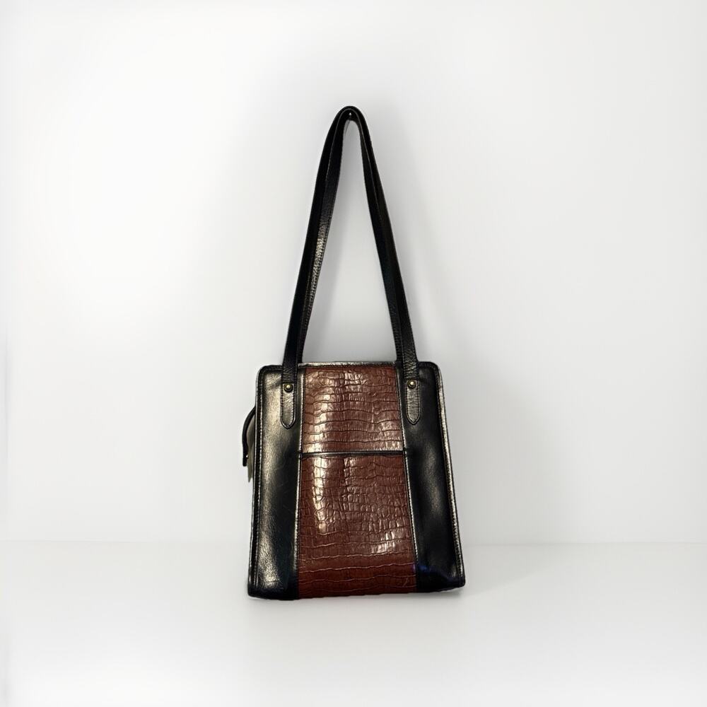 WILLOW BROOK Purse Alligator AND BLACK LEATHER Pen&phone Holder‎ W/ Zip Pouch